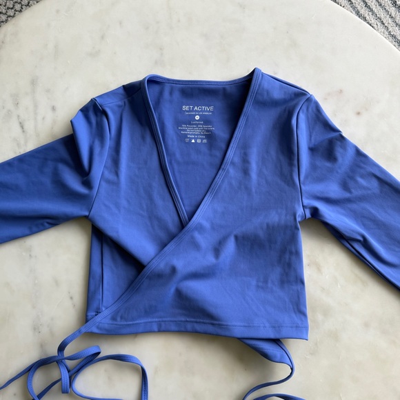Set Active - Periwinkle Wrap Top - Picture 3 of 3